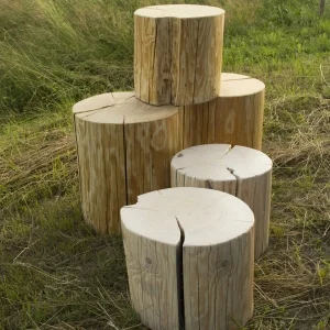 Masivní dřevěný prvek / špalek SHAM, set 2 ks